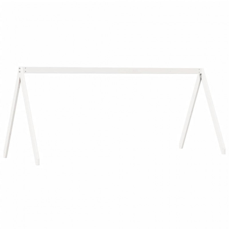 Wysokie łóżko z dachem, białe, 80x200 cm, lite drewno sosnowe