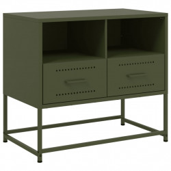Szafka pod telewizor, oliwkowa, 68x39x60,5 cm, stalowa