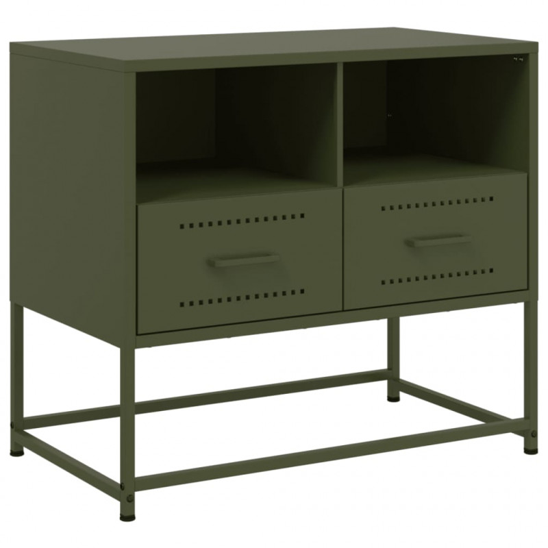 Szafka pod telewizor, oliwkowa, 68x39x60,5 cm, stalowa