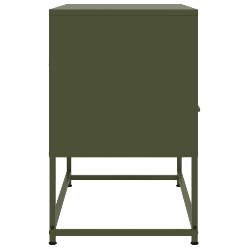 Szafka pod telewizor, oliwkowa, 68x39x60,5 cm, stalowa