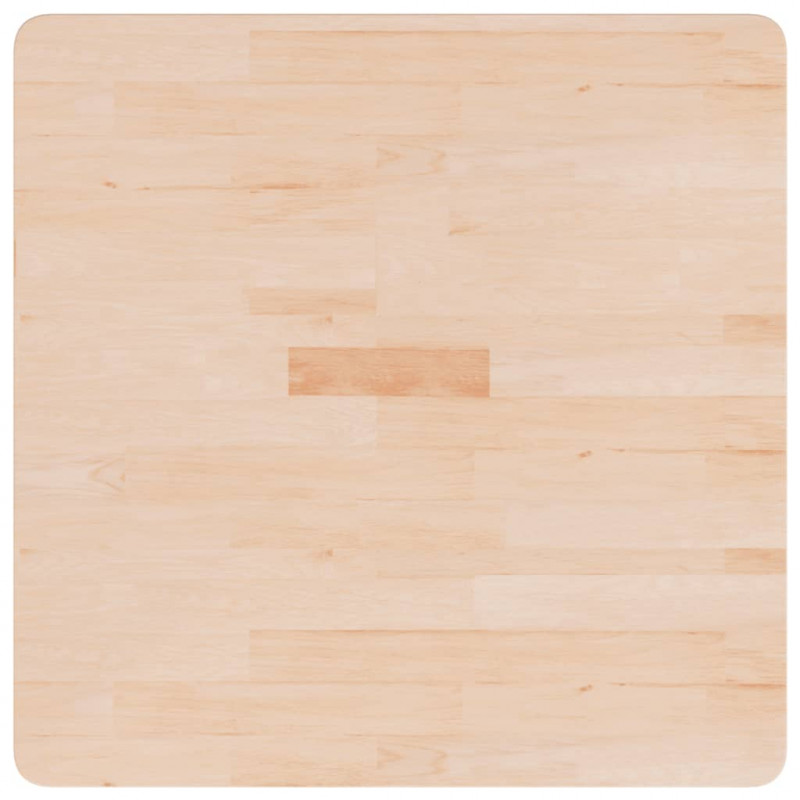 Kwadratowy blat do stolika, 70x70x2,5 cm, surowe drewno dębowe