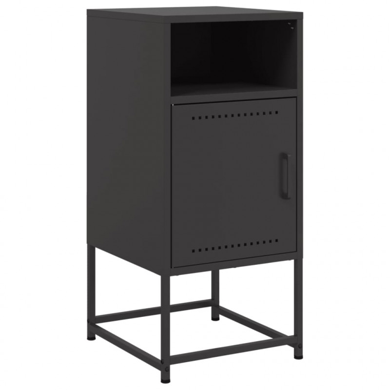 Szafki nocne, 2 szt., czarne, 36x39x78 cm, stal