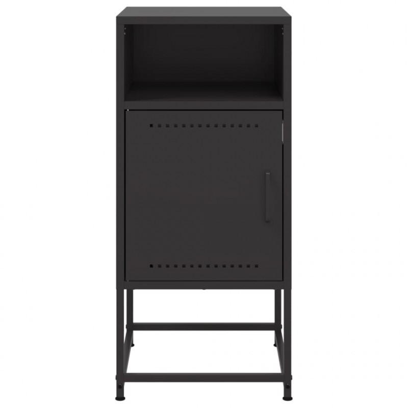 Szafki nocne, 2 szt., czarne, 36x39x78 cm, stal