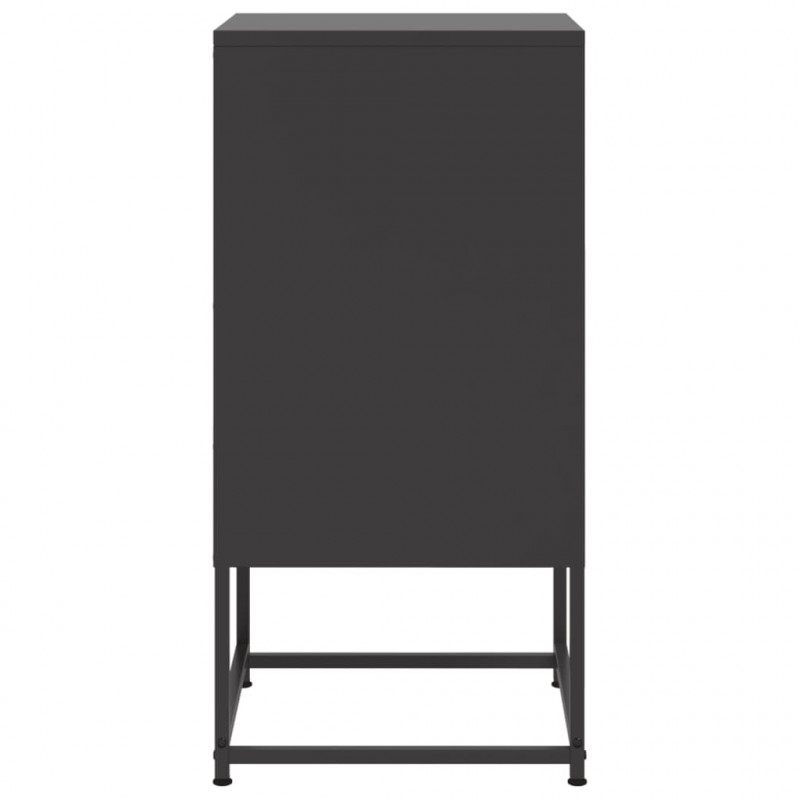 Szafki nocne, 2 szt., czarne, 36x39x78 cm, stal