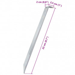 Śledzie do namiotu, 24 szt., 22 cm, Ø20 mm, stal galwanizowana