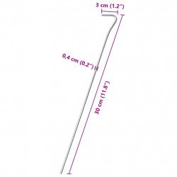 Śledzie do namiotu, 25 szt., 30 cm, Ø4 mm, stal galwanizowana