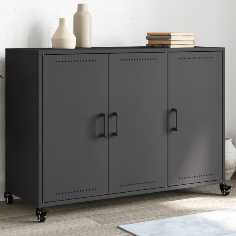 Szafka, czarna, 100,5x39x72 cm, stal