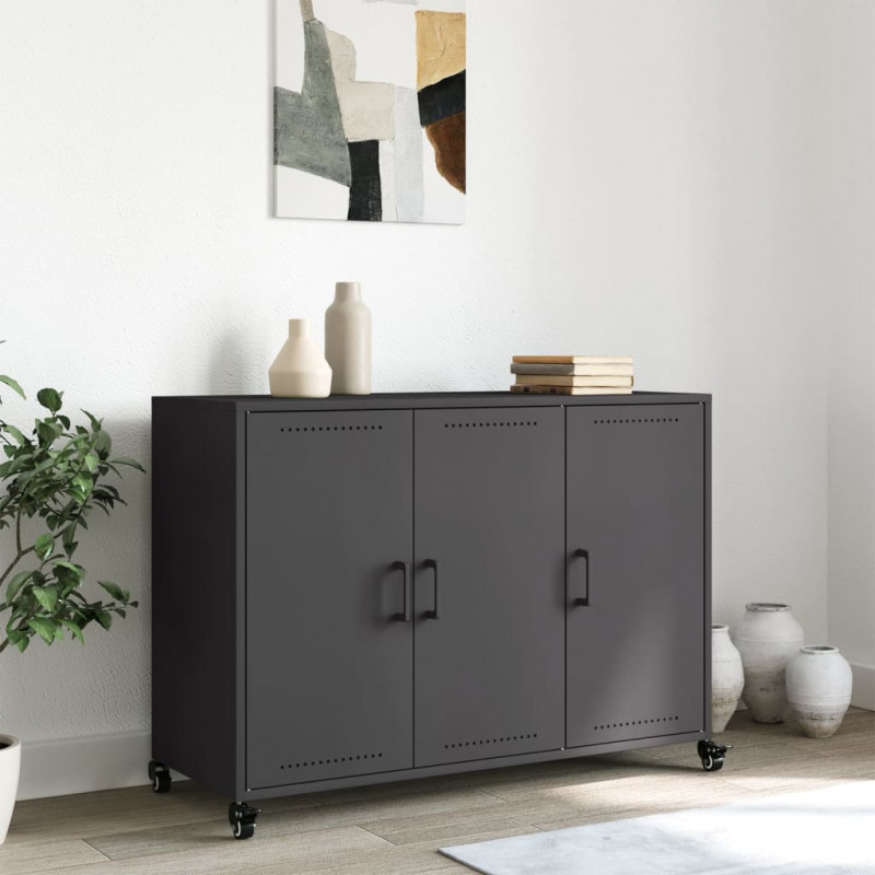 Szafka, czarna, 100,5x39x72 cm, stal