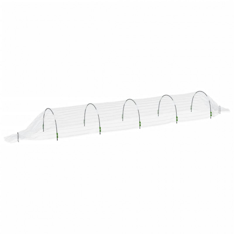 Tunele ogrodowe z siatki, 2 szt., 1,5x5 m, włókno szklane i PP