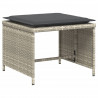 Krzesło ogrodowe z podnóżkiem, jasnoszare, polirattan