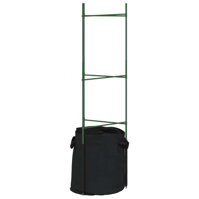 Podpórki do pomidorów z workami, 6 szt., 116 cm, stal i PP