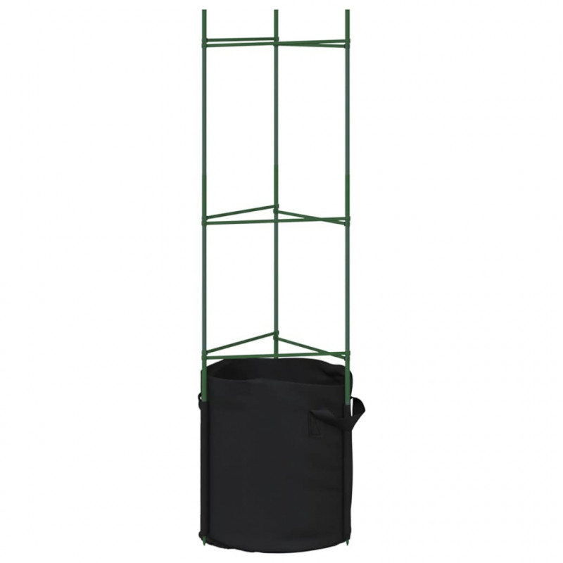 Podpórki do pomidorów z workami, 6 szt., 116 cm, stal i PP