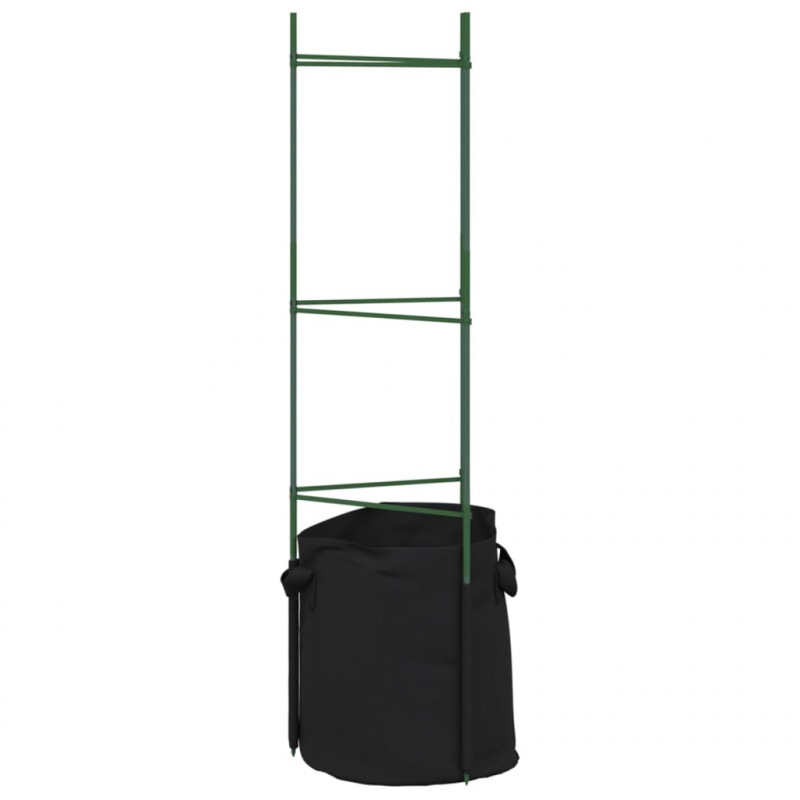 Podpórki do pomidorów z workami, 6 szt., 116 cm, stal i PP