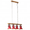 Lampa sufitowa, 25 W, postarzany czerwony, 90x24x111 cm, E27
