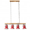 Lampa sufitowa, 25 W, postarzany czerwony, 90x24x111 cm, E27