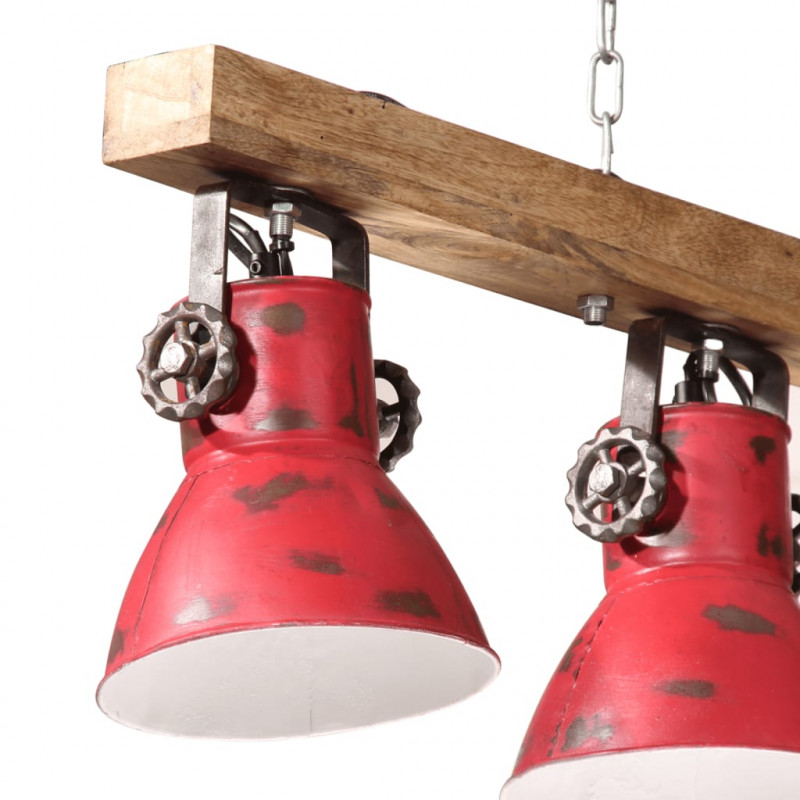 Lampa sufitowa, 25 W, postarzany czerwony, 90x24x111 cm, E27