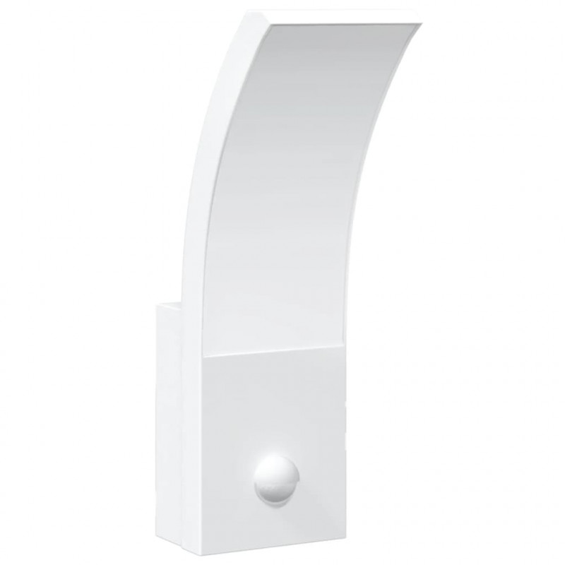 Zewnętrzne kinkiety LED z czujnikami, 2 szt., białe, aluminium