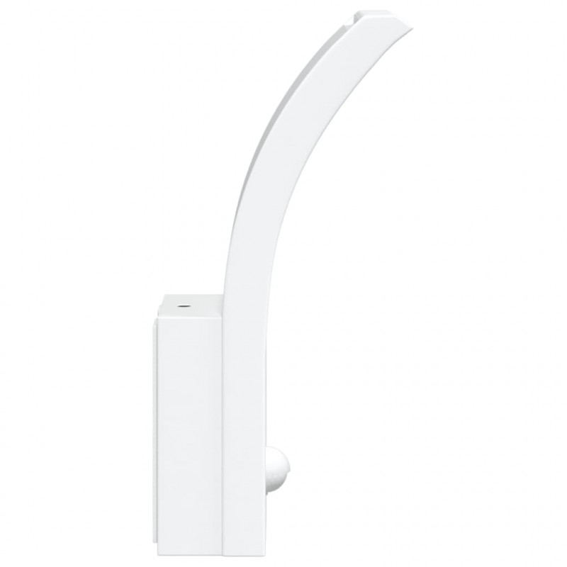 Zewnętrzne kinkiety LED z czujnikami, 2 szt., białe, aluminium