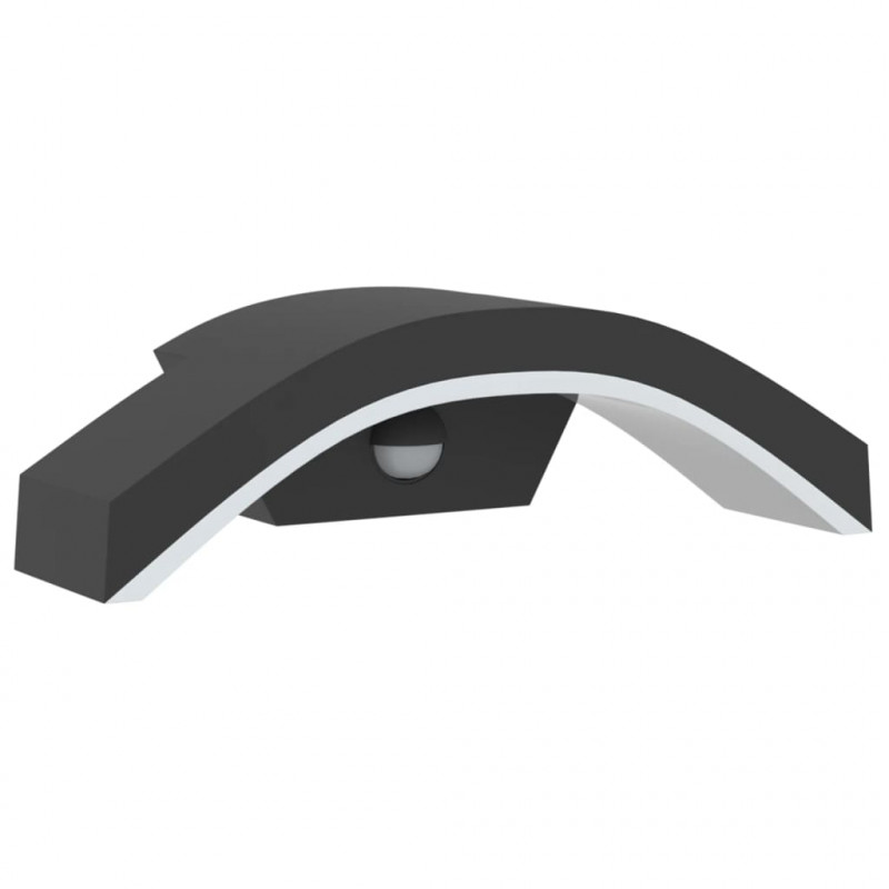 Zewnętrzny kinkiet LED z czujnikiem, czarny, odlewane aluminium