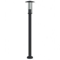 Lampa ogrodowa na słupku, czarna, 100 cm, stal nierdzewna