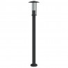 Lampa ogrodowa na słupku, czarna, 100 cm, stal nierdzewna