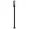 Lampa ogrodowa na słupku, czarna, 100 cm, stal nierdzewna