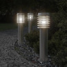 Lampa ogrodowa na słupku, srebrna, 60 cm, stal nierdzewna