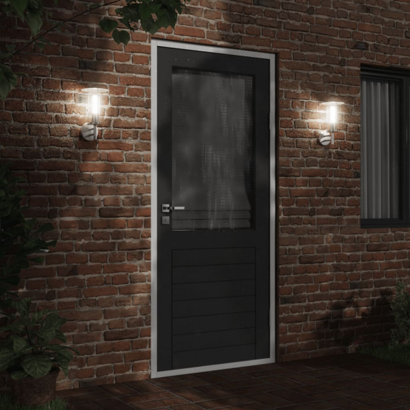 Kinkiet zewnętrzny, srebrny, stal nierdzewna