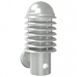 Kinkiet zewnętrzny z czujnikiem ruchu, srebrny, stal nierdzewna