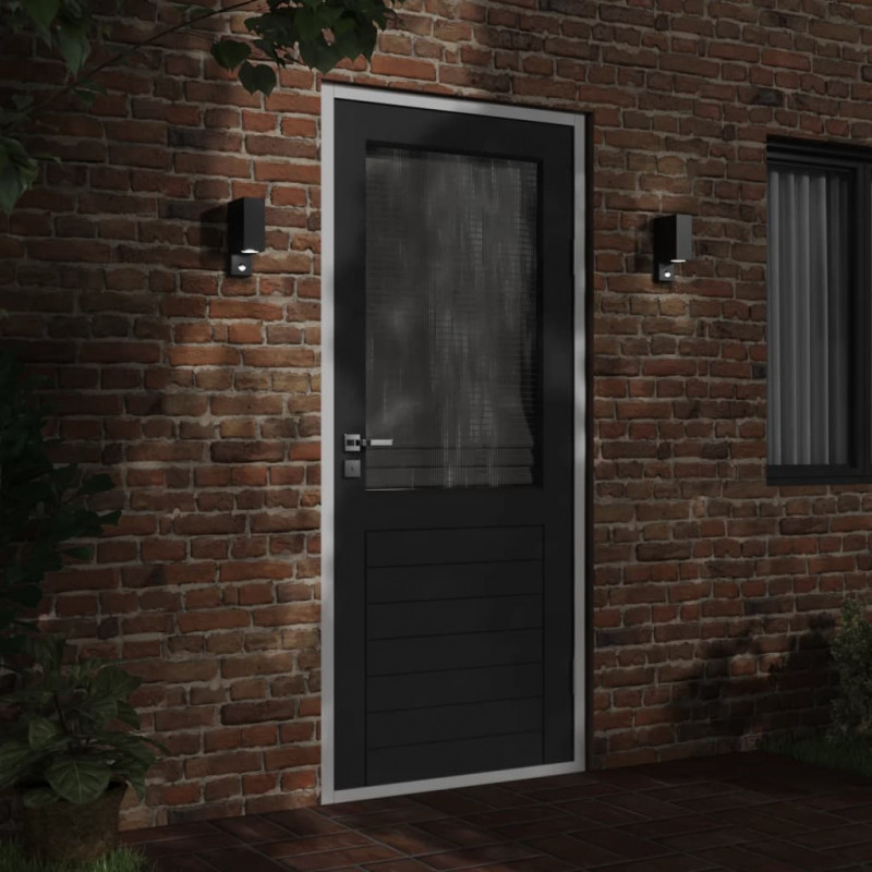 Zewnętrzny kinkiet z czujnikiem, czarny, odlewane aluminium