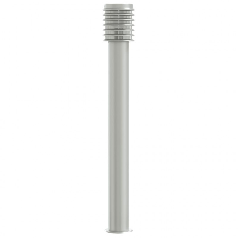 Lampy ogrodowe na słupku, 3 szt., srebrne, 110 cm, stal