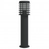 Lampy ogrodowe na słupku, 3 szt., czarne, 60 cm, stal