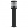 Lampy ogrodowe na słupku, 3 szt., czarne, 60 cm, stal