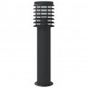 Lampy ogrodowe na słupku, 3 szt., czarne, 60 cm, stal