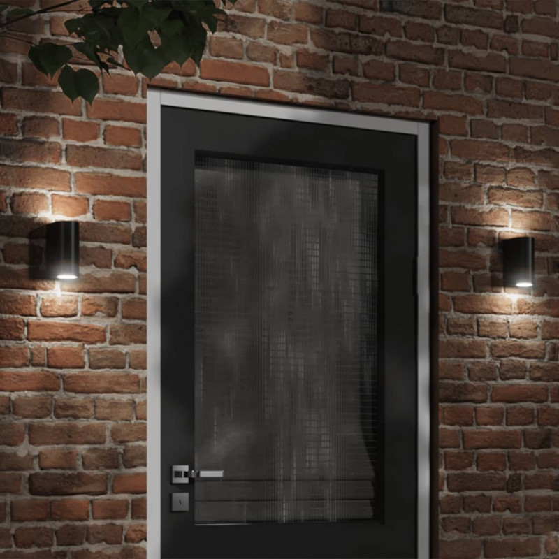 Kinkiety zewnętrzne, 2 szt., czarne, odlewane aluminium