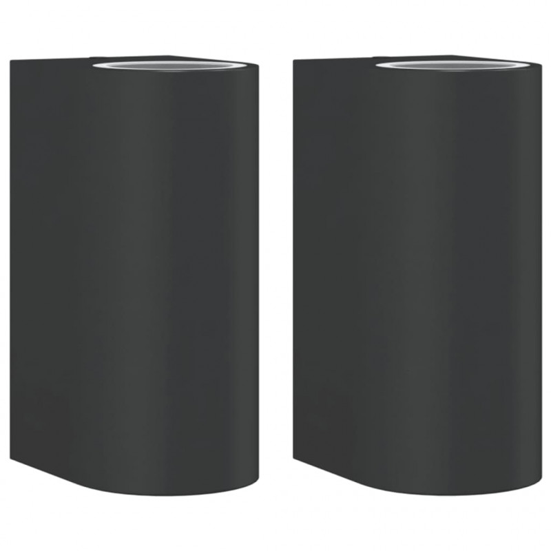 Kinkiety zewnętrzne, 2 szt., czarne, odlewane aluminium