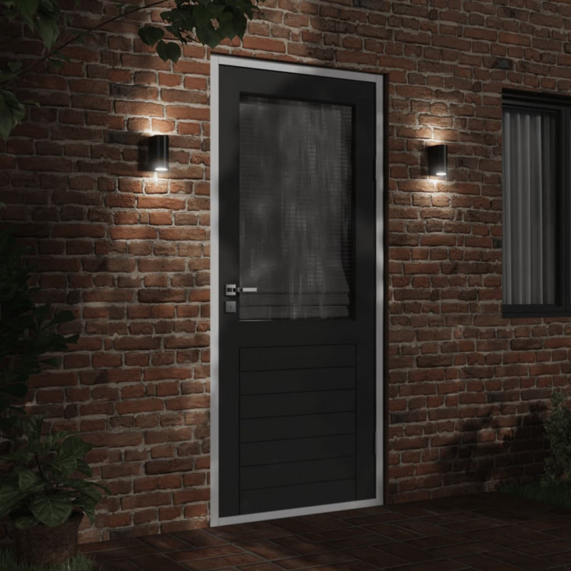 Kinkiety zewnętrzne, 2 szt., czarne, odlewane aluminium