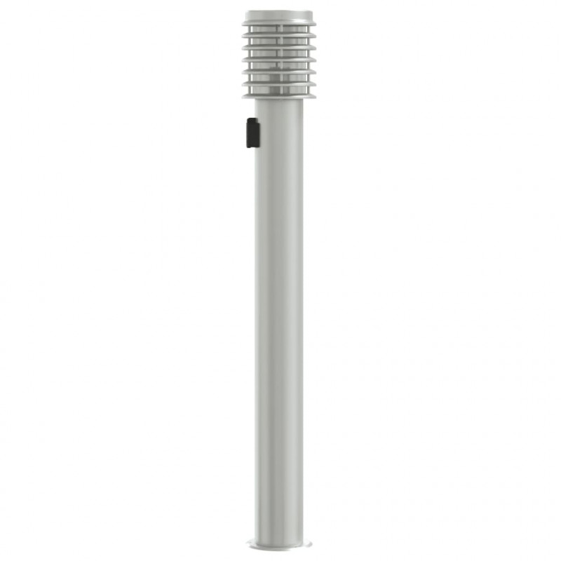 Lampy ogrodowe na słupku, z gniazdkiem, 3 szt., srebrne, 110 cm
