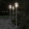 Lampa ogrodowa na słupku, srebrna, 120 cm, stal nierdzewna