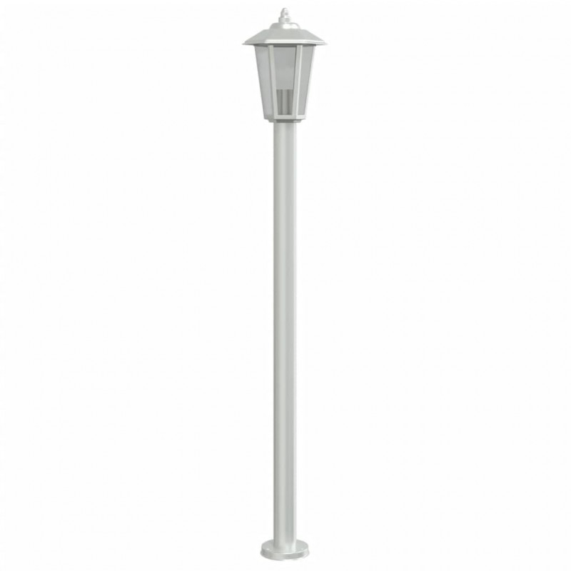 Lampa ogrodowa na słupku, srebrna, 120 cm, stal nierdzewna