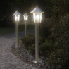Lampa ogrodowa na słupku, srebrna, 80 cm, stal nierdzewna