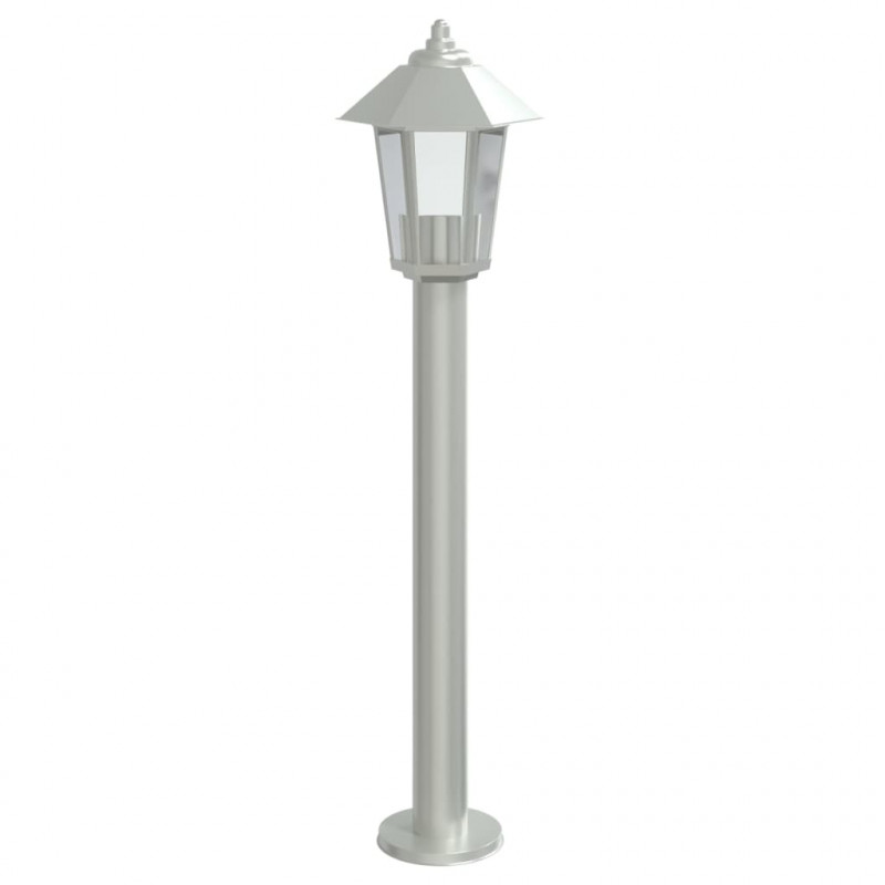 Lampa ogrodowa na słupku, srebrna, 80 cm, stal nierdzewna