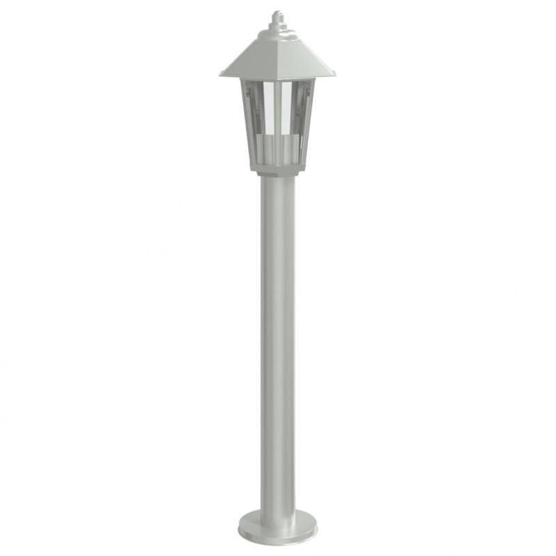 Lampa ogrodowa na słupku, srebrna, 80 cm, stal nierdzewna