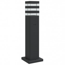 Zewnętrzna lampa stojąca z gniazdkiem, czarna, 50 cm, aluminium
