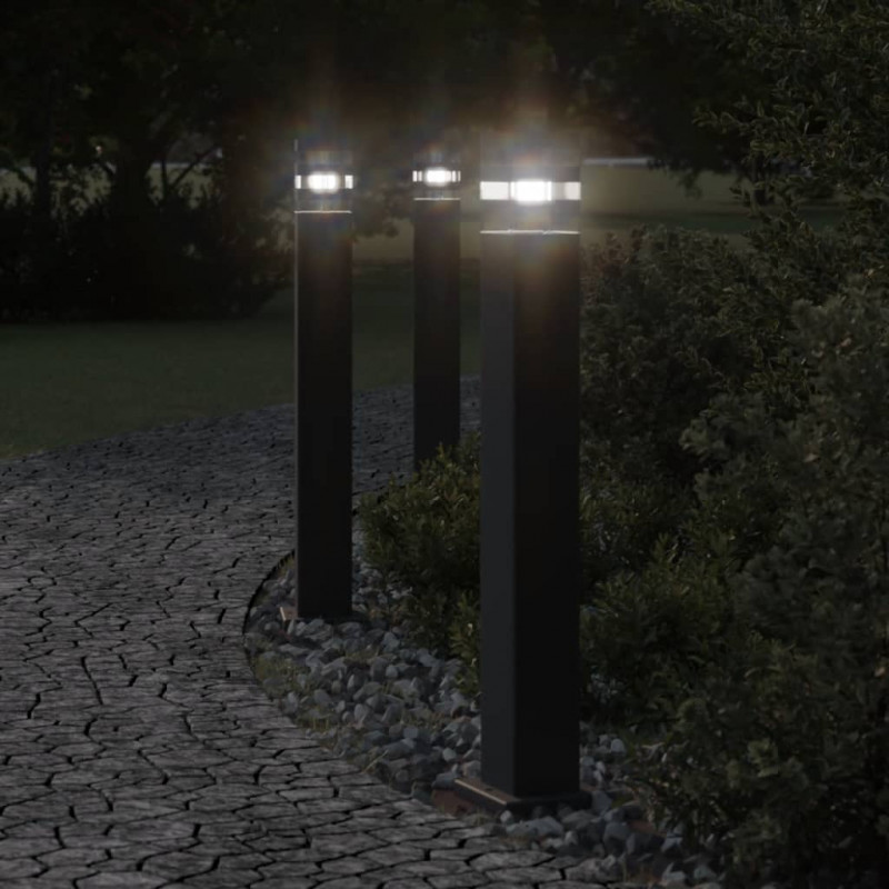 Zewnętrzna lampa stojąca, czarna, 80 cm, aluminium