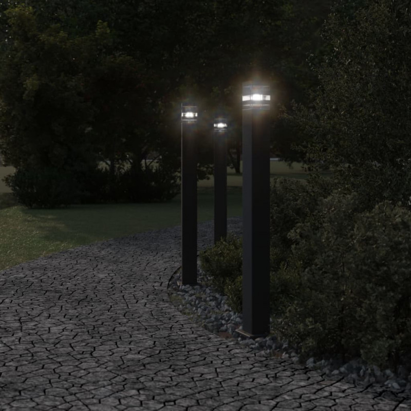 Zewnętrzna lampa stojąca, czarna, 110 cm, aluminium