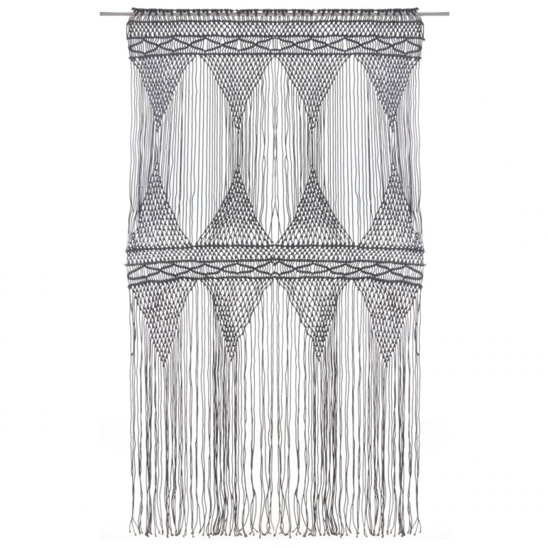 Zasłona z makramy, antracyt, 140 x 240 cm, bawełna