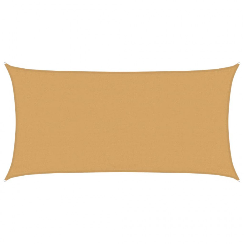 Żagiel przeciwsłoneczny, 160 g/m², piaskowy, 3x6 m, HDPE