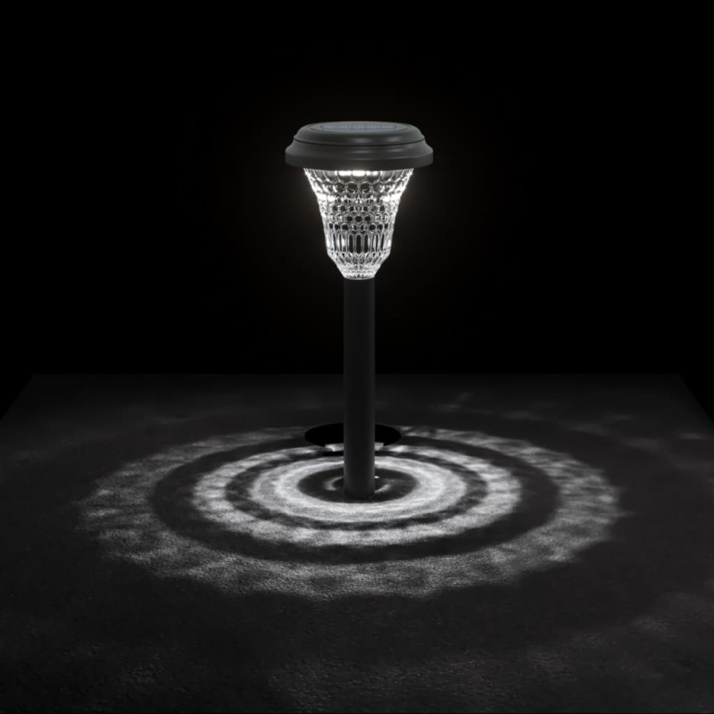 Solarne lampki ogrodowe, z kolcem, 12 szt., białe światło