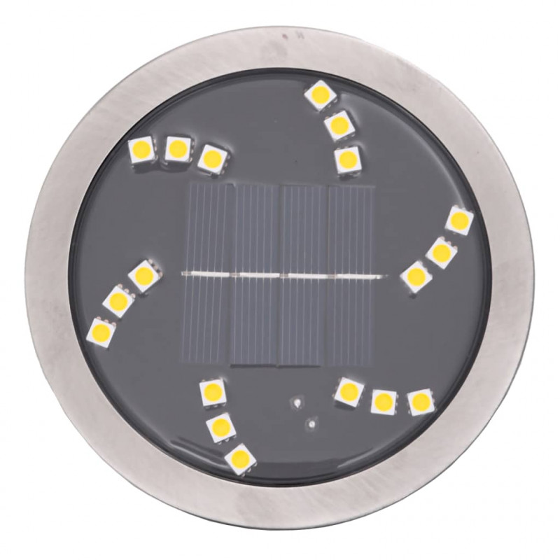 Solarne lampki gruntowe, z kolcami, 4 szt., ciepłe białe